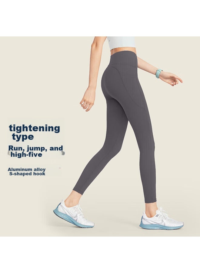 Vfu Xingqing Yoga Pants For Women, High-waisted Lifting, Running, Fitness, Sports Pants, High-elasticity Tight-fitting Pants, Dove Gray Purple, M - Image 3