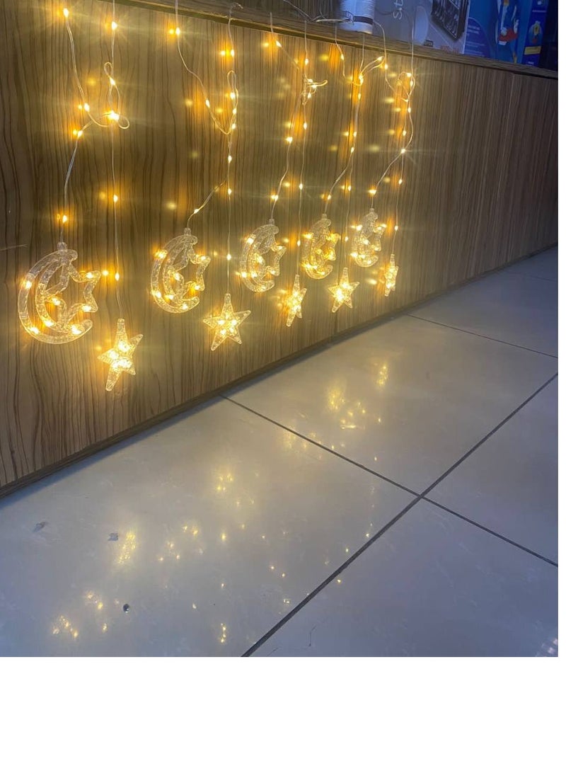 LED ستار القمر مصباح الجنية الستار سلسلة أضواء جارلاند عيد الميلاد أضواء ديكور لغرفة المنزل حفل زفاف نافذة ديكور - Image 2