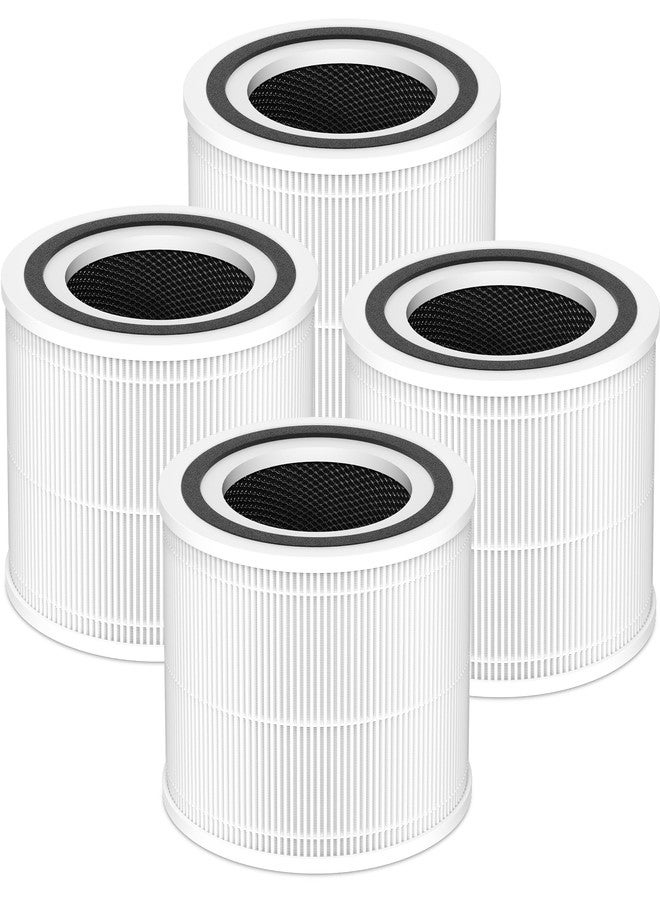 PETOX 240 Replacement Filter Compatible with 240 Air Purifier, 3-in-1 High-Efficiency Filtration with Activated Carbon for Air Pollutants, Odor and Smoke, 4 Pack, White - Image 1