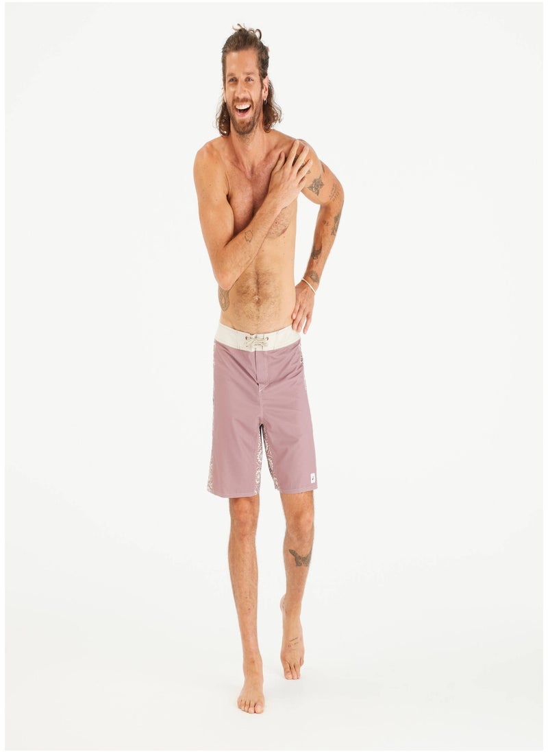 OLAIAN OLAIAN by DECATHLON, Men’s Boardshorts Surf 500 Long 19_QUOTE_- Arch Esawira Taupe Pink  - Image 2