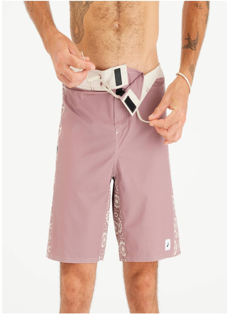 OLAIAN OLAIAN by DECATHLON, Men’s Boardshorts Surf 500 Long 19_QUOTE_- Arch Esawira Taupe Pink  - Image 4