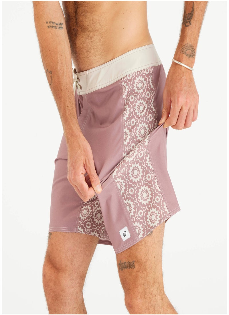 OLAIAN OLAIAN by DECATHLON, Men’s Boardshorts Surf 500 Long 19_QUOTE_- Arch Esawira Taupe Pink  - Image 3