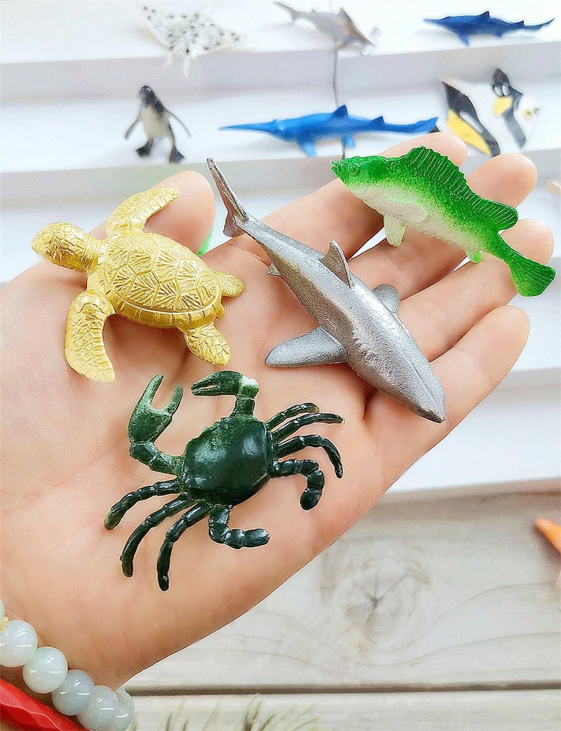 PSDFH 56 PCS Sea Realistic Plastic Ocean Animal Sea CreatureTurtle Figurines For Educational Tool Cake Toppers Desk Yard Decor Car Accessories - Image 2