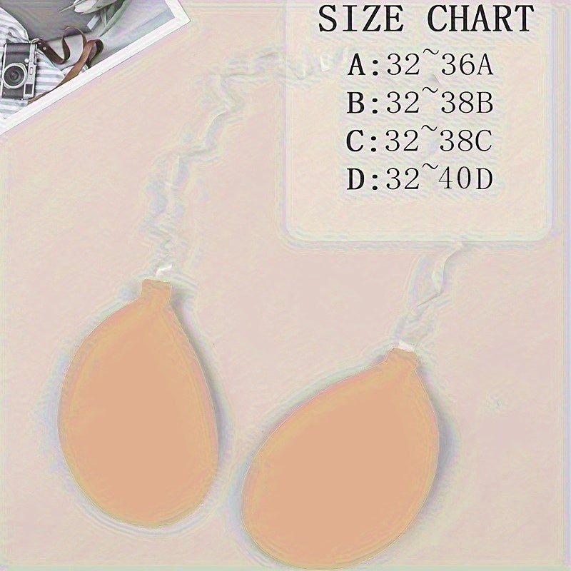 Women's Sexy Non-Slip Thin Invisible Bra Pads with Removable Straps, Perfect for Summer Swimming - Image 2
