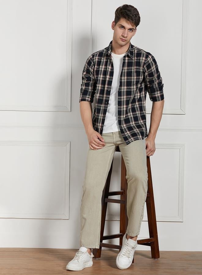 Dennis Lingo Men's Khaki Relaxed Fit Jeans - Effortless Everyday Style  - Image 1