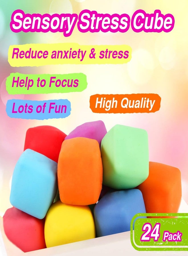 Neec 24 Pack Slow Rising Stress Cube , Dough Stress Balls Soft Fidget Squishy Toys for Anxiety Relief, Pull Stretch Classroom Prize Party Favors Toys for Kids - Image 3