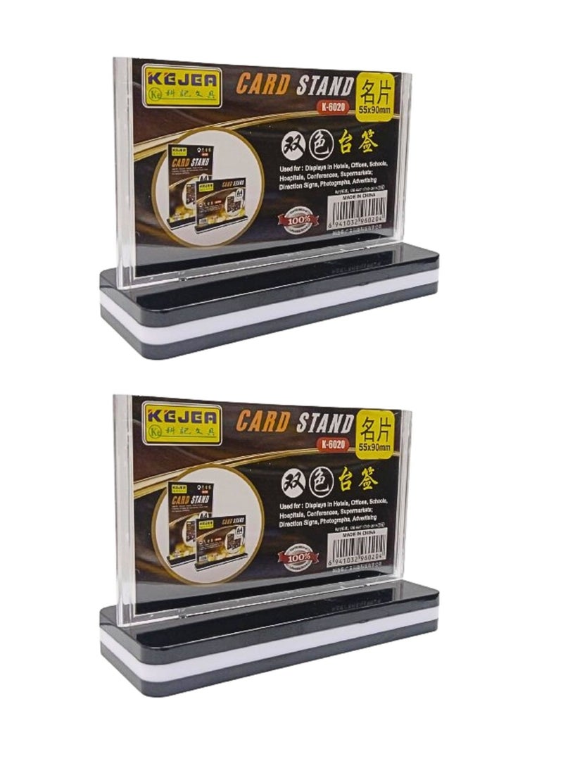 Kejea Card stand Horizontal notice board Quality Stand 55x90mm Used For Display in Hotels Offices Schools Hospitals Confrnces Supermarkets, Direction Signs Photographs And Advertising etc (Pack of 2) - Image 1