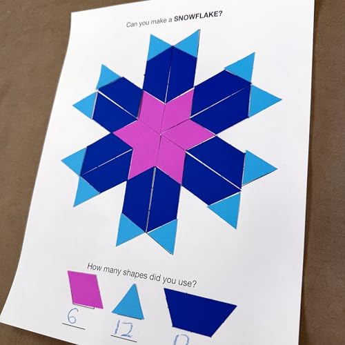 FreshCut Crafts 882 Pcs Pattern Block Shapes Math Manipulatives for Learning Multicolor Triangles, Squares, Hexagons, and more Easy-Punch Paper Shape Cutouts in 7 Bright Colors US Made Card Stock - Image 5