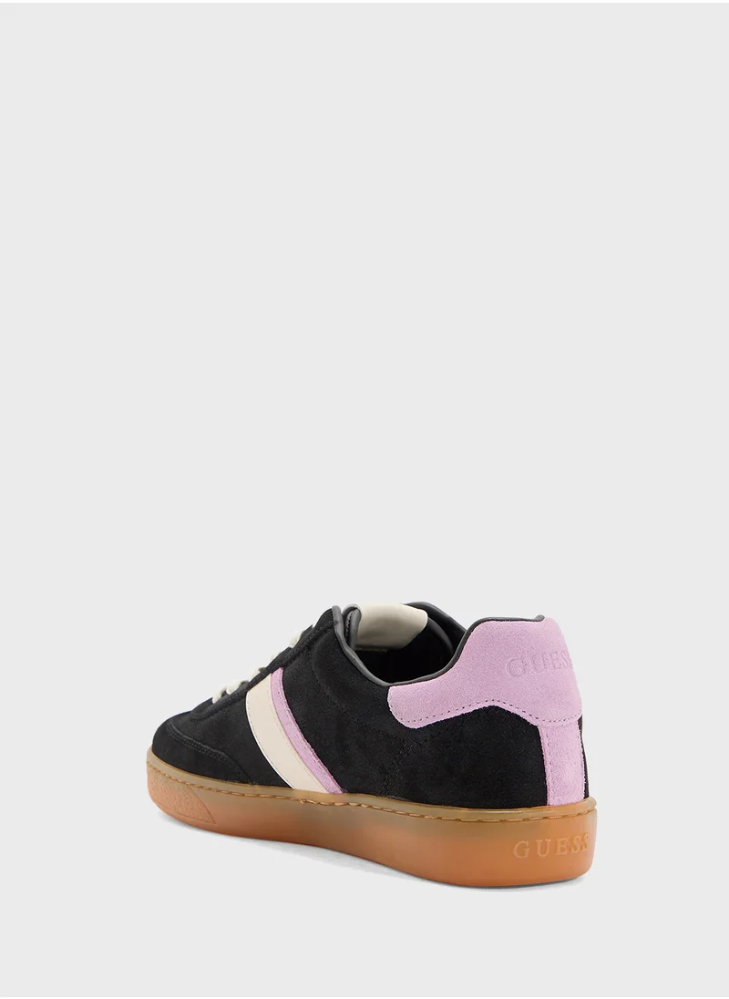 GUESS Logo Detailed Lace Up Low Top Sneakers