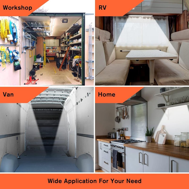 WELLUCK 12V Interior LED Light Bar, 1600LM COB Interior Light Strip w/Switch for Car, Trailer, Truck Bed, Van, RV, Cargo, Boat, Cabinet, Slim Enclosed Trailer Lights Fixture, 12 Volt Led Lighting - Image 2