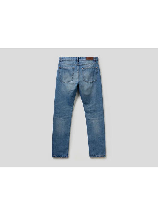 UNITED COLORS OF BENETTON Straight Leg 100% Cotton Jeans