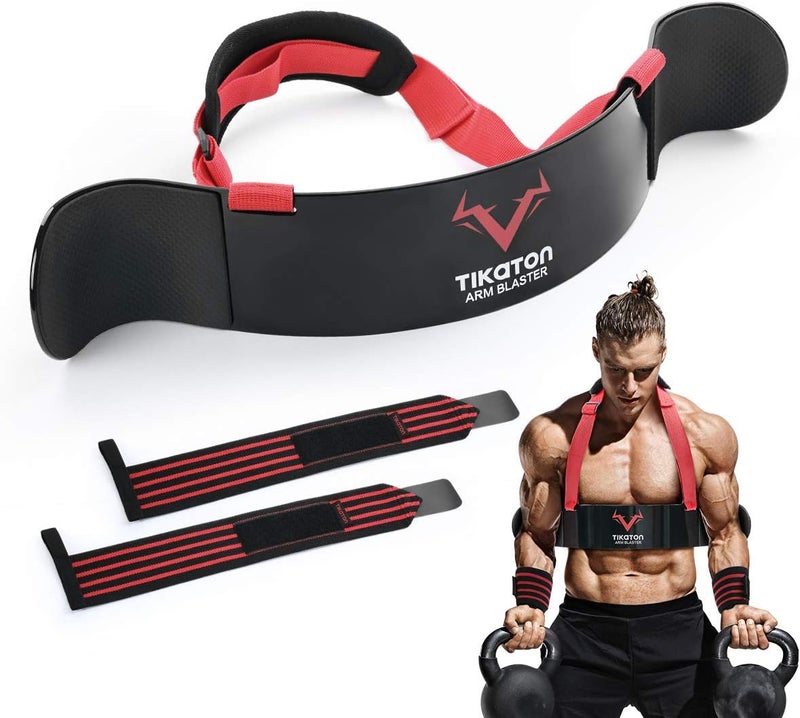Tikaton Arm Blaster with Wrist Wraps for Biceps & Triceps, Adjustable Bicep Curl Support Isolator for Big Arms Bodybuilding & Weightlifting, Thick Aluminum Biceps Workout Equipment - Image 1