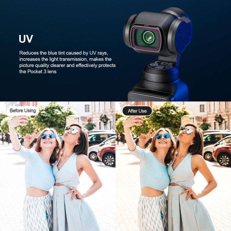 Skyreat Skyreat ND Filters Set for DJI Osmo Pocket 3 Creator Combo Accessories (UV)  - Image 4