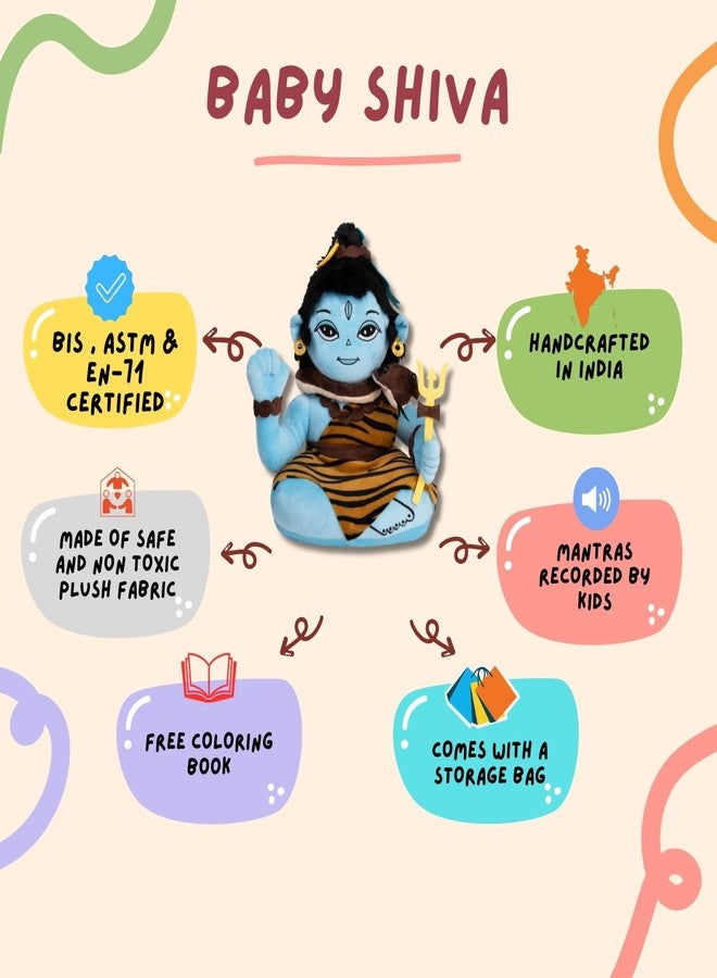 Panda's Box Mantra Chanting Baby Shiva | Musical Soft Plush Toy | Non-Toxic, Safe | Interactive Stuffed Toys | Best Birthday Gift for Newborn Kids (Boys, Girls) | Free Colouring Book | Medium 28 CM - Image 4