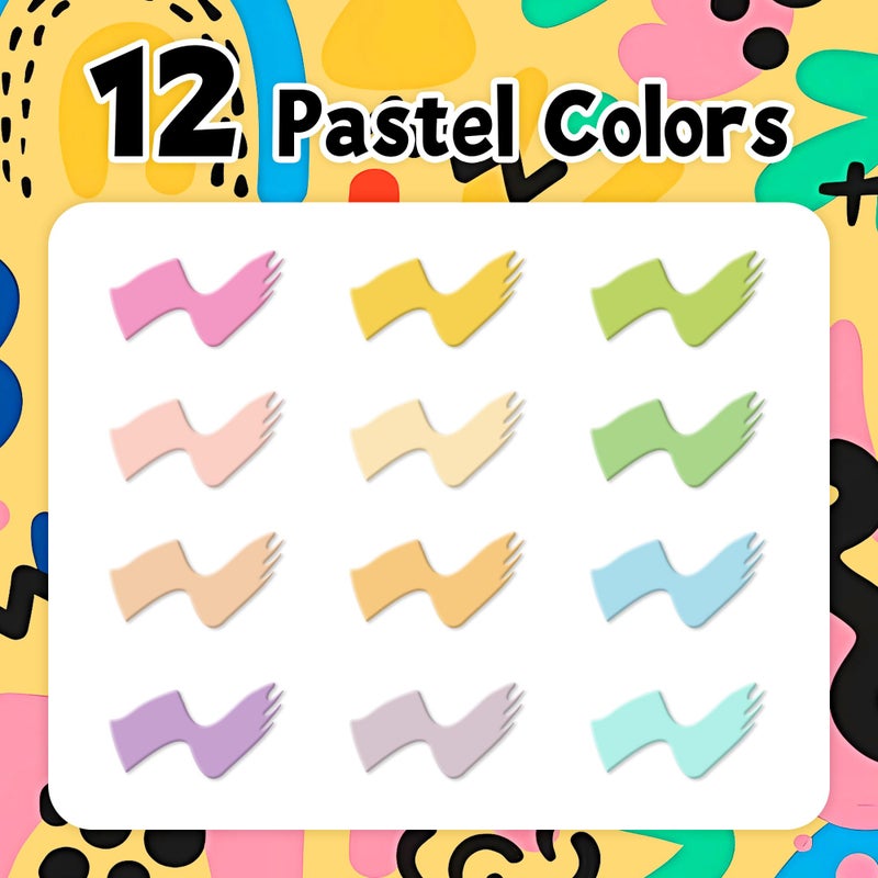 SRUOLOC 12 Pastel Colors Jumbo Markers, 15mm Jumbo Felt Tip, Acrylic Paint Markers for Rock Painting, Poster, Stone, Ceramic, Glass, Wood, Canvas - Image 2