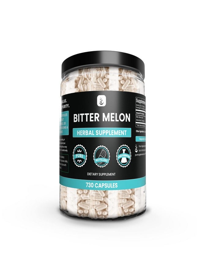 PURE ORIGINAL INGREDIENTS Bitter Melon Extract (730 Capsules) No Magnesium Or Rice Fillers, Always Pure, Lab Verified