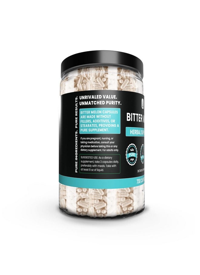 PURE ORIGINAL INGREDIENTS Bitter Melon Extract (730 Capsules) No Magnesium Or Rice Fillers, Always Pure, Lab Verified