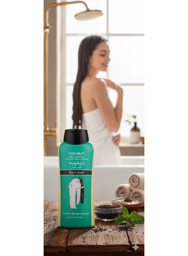 تريشوب شامبو تريشوب (Trichup) العشبي الأصلي بخلاصة الحبة السوداء لتطويل وتكثيف الشعر ومنع التساقط - 400 مل - Image 2