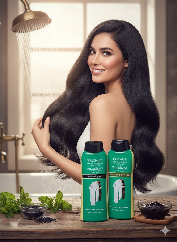 تريشوب شامبو تريشوب (Trichup) العشبي الأصلي بخلاصة الحبة السوداء لتطويل وتكثيف الشعر ومنع التساقط - 400 مل - Image 4