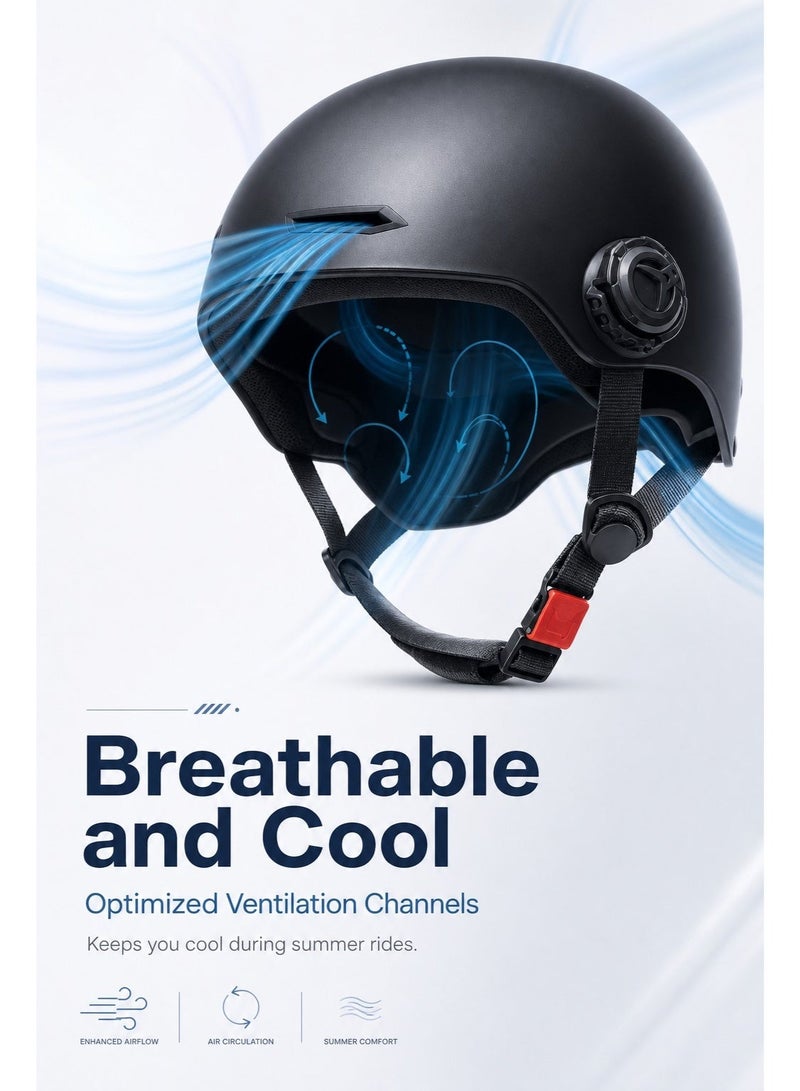 ITQAN RASEEL 3C Certified Electric Vehicle Helmet, Sun-Protection Motorcycle Helmet, Safe and Comfortable, Breathable, Sturdy and Durable, Unisex - Image 3