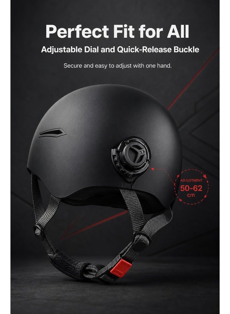 ITQAN RASEEL 3C Certified Electric Vehicle Helmet, Sun-Protection Motorcycle Helmet, Safe and Comfortable, Breathable, Sturdy and Durable, Unisex - Image 4