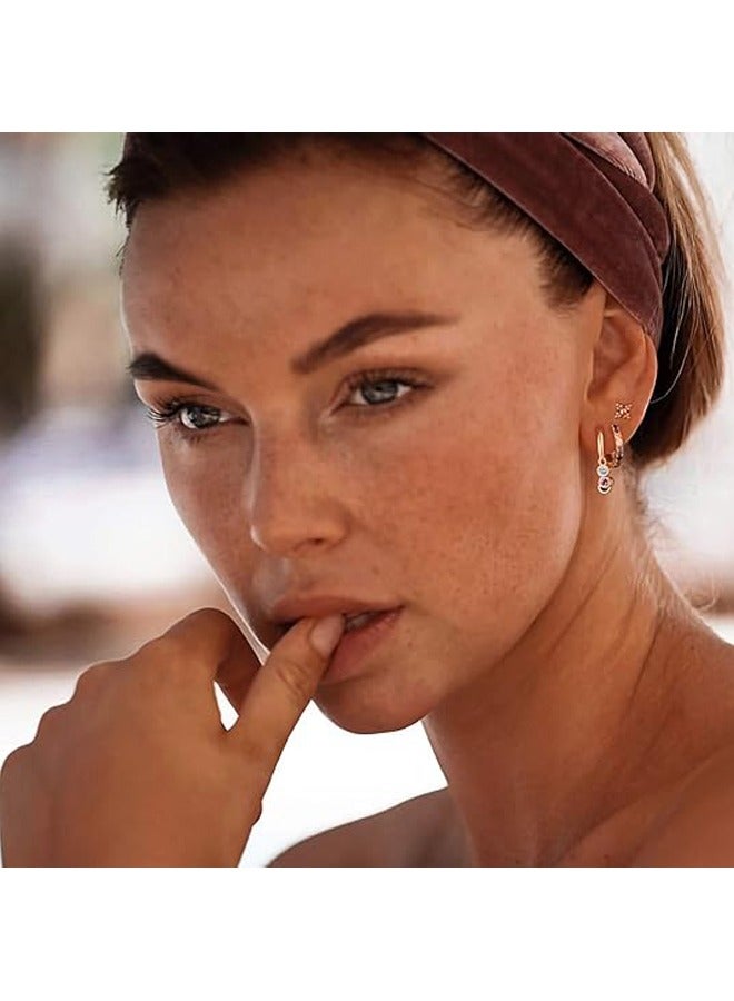 Mevecco Women Huggie Hoop Earrings Gold Ear Stud Cuff 14K Gold Filled Small Boho Beach Simple Delicate Handmade Hypoallergenic Jewelry Gift - Image 2