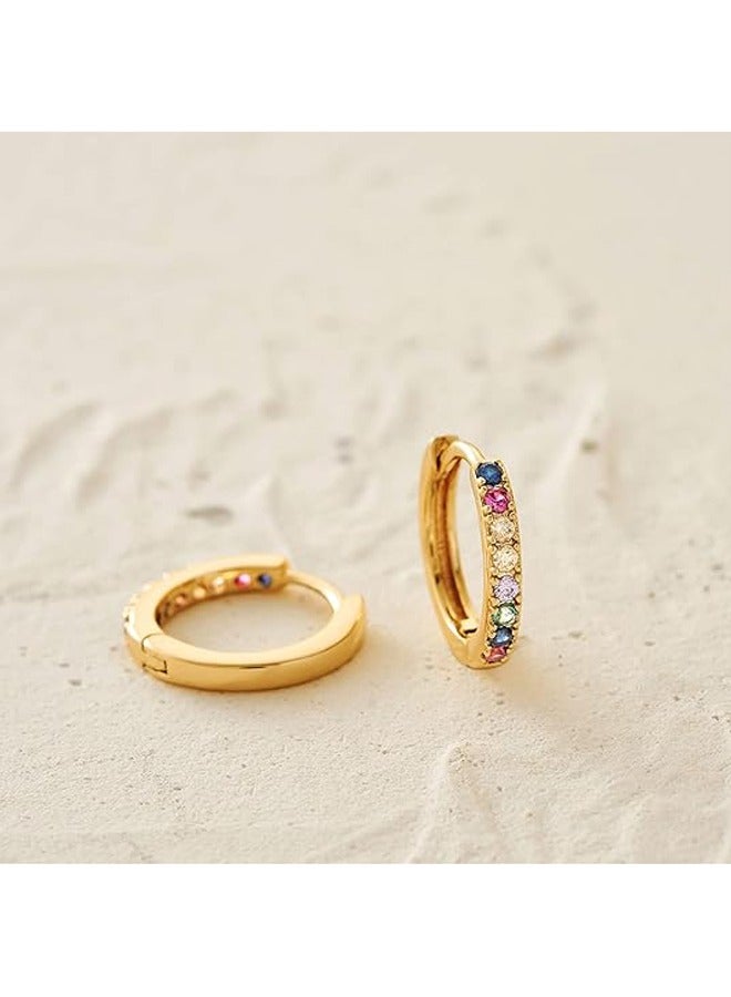 Mevecco Women Huggie Hoop Earrings Gold Ear Stud Cuff 14K Gold Filled Small Boho Beach Simple Delicate Handmade Hypoallergenic Jewelry Gift - Image 5