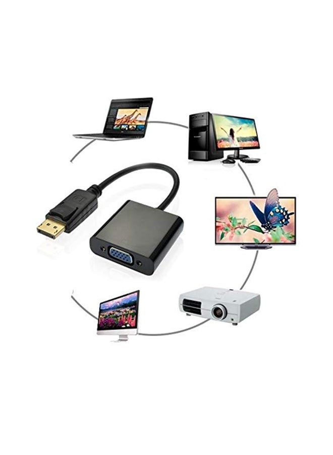 Display Port To VGA Adapter Cable Black/Gold - Image 2