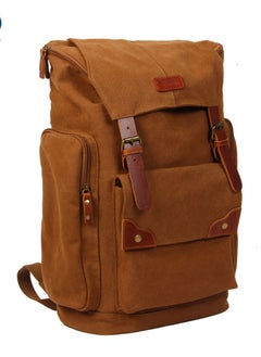 Discovery Discovery Adventures Vintage Canvas Backpack 20 L, Rucksack, Satchel Travel, School Laptop Bag, Casual Daily Bags, Khaki  - Image 2