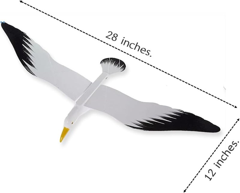 WitnyStore 28" White Black Seagull Wooden Flying Bird Mobile Kinetic Hanging Sculpture for Adult Collectors Handcrafted Room Decoration Display Art Dynamic Overhead Ornament - Image 2