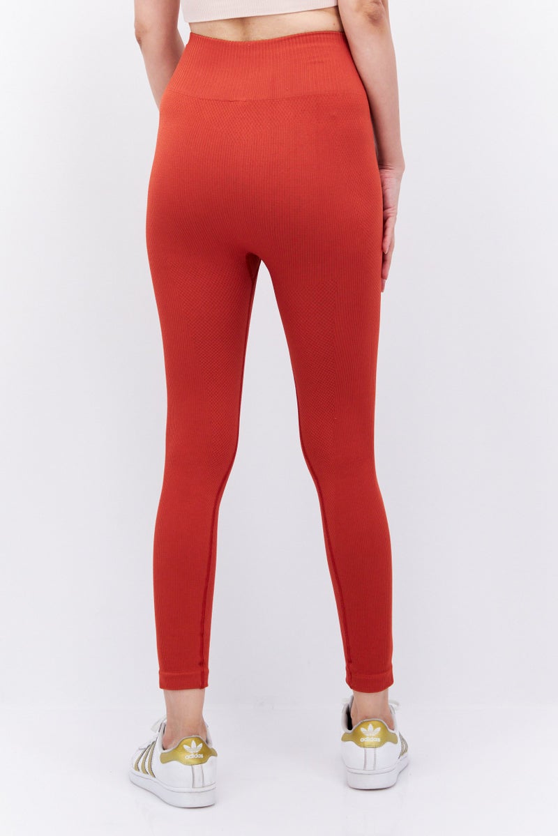 Etam Women Regular Fit Textured Pants, Orange - Image 2