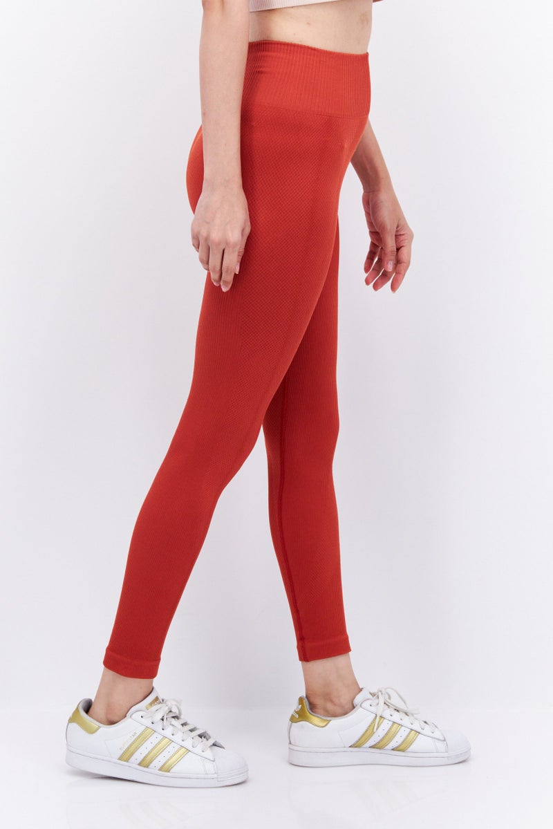 Etam Women Regular Fit Textured Pants, Orange - Image 4