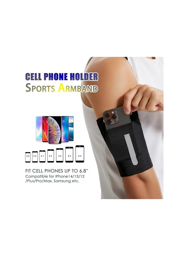 Green Tiger Generic Running Armband Sleeve, Universal Sports Armband Cell Phone Holder Armband for Exercise Workout, Compatible with iPhone 15/14/13/Plus/Pro Samsung Galaxy All Phones - Image 4