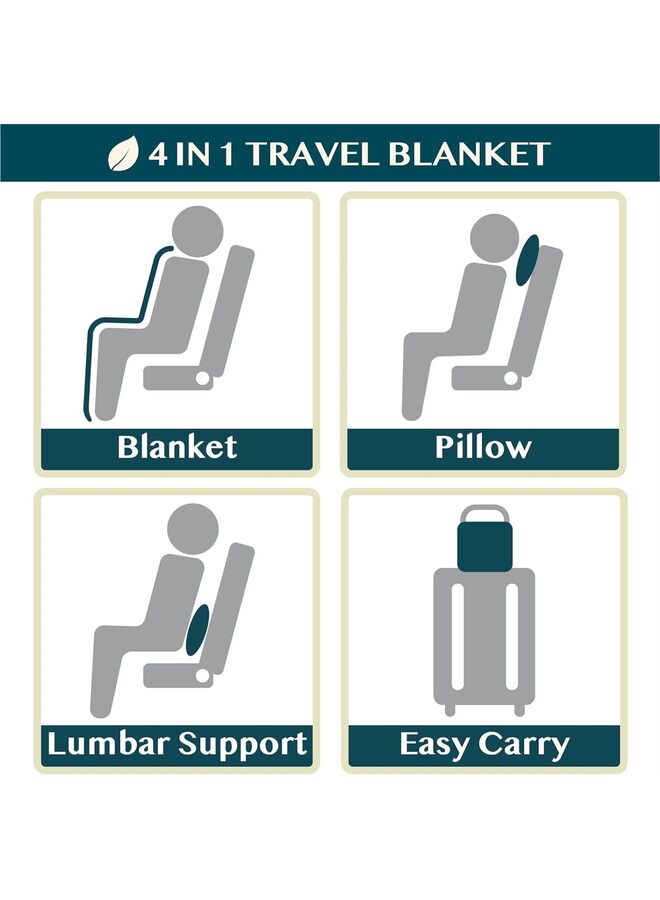 Travel Blanket and Pillow Set, Airplane Blanket Compact 2-in-1 Soft Bag, Travel Essentials for Adult Flight, Portable Throw with Arm Hole, Plane Car Traveling Gift (Color : NavyBlue) - Image 2