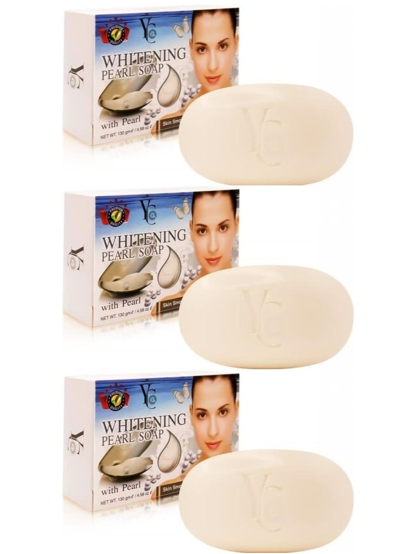 YC - Three Pieces Of Whitening Pearl Soap With Pearl 130x3 g - Image 1