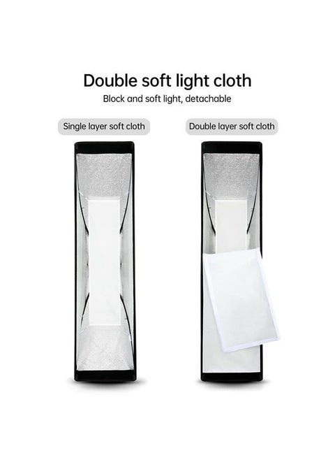 Godox 2 PCS FW30x120cm / 12"x47" Bowens Mount Strip Honeycomb Grid Softbox,Portable Strip Soft Box with Bowens Mount Speedring,Curved Grid Softbox for Studio Strobe Flash Portrait Product Photography
