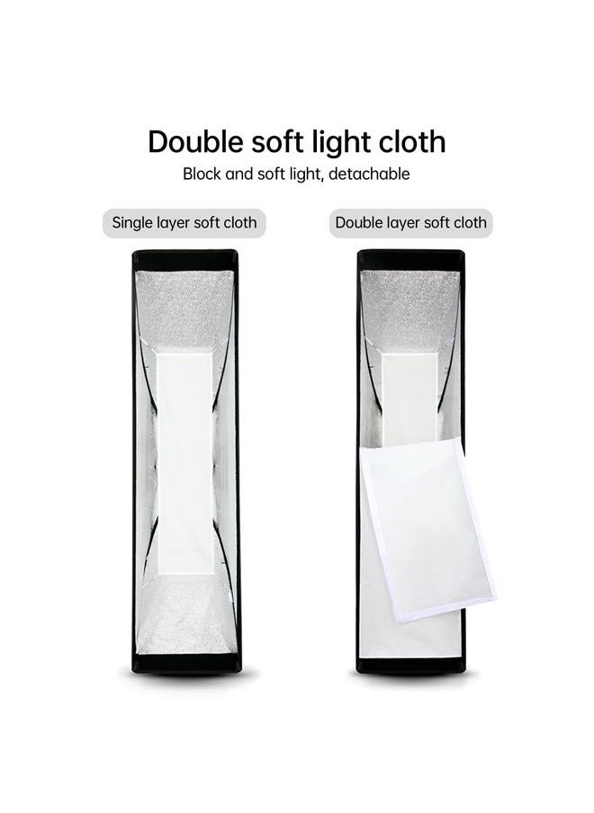 Godox 2 PCS FW30x120cm / 12"x47" Bowens Mount Strip Honeycomb Grid Softbox,Portable Strip Soft Box with Bowens Mount Speedring,Curved Grid Softbox for Studio Strobe Flash Portrait Product Photography
