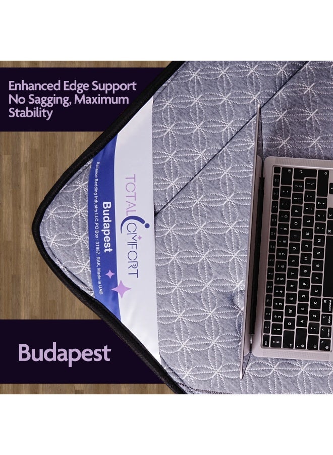 Total Comfort Budapest Hybrid Latex Mattress | Medium Firm EuroTop - Single/Twin XL (100x200x30 cm) | Spinal Alignment, Motion Isolation, Edge Support | Cooling & Pressure Relief |5-Zone Pocket Spring - Image 3