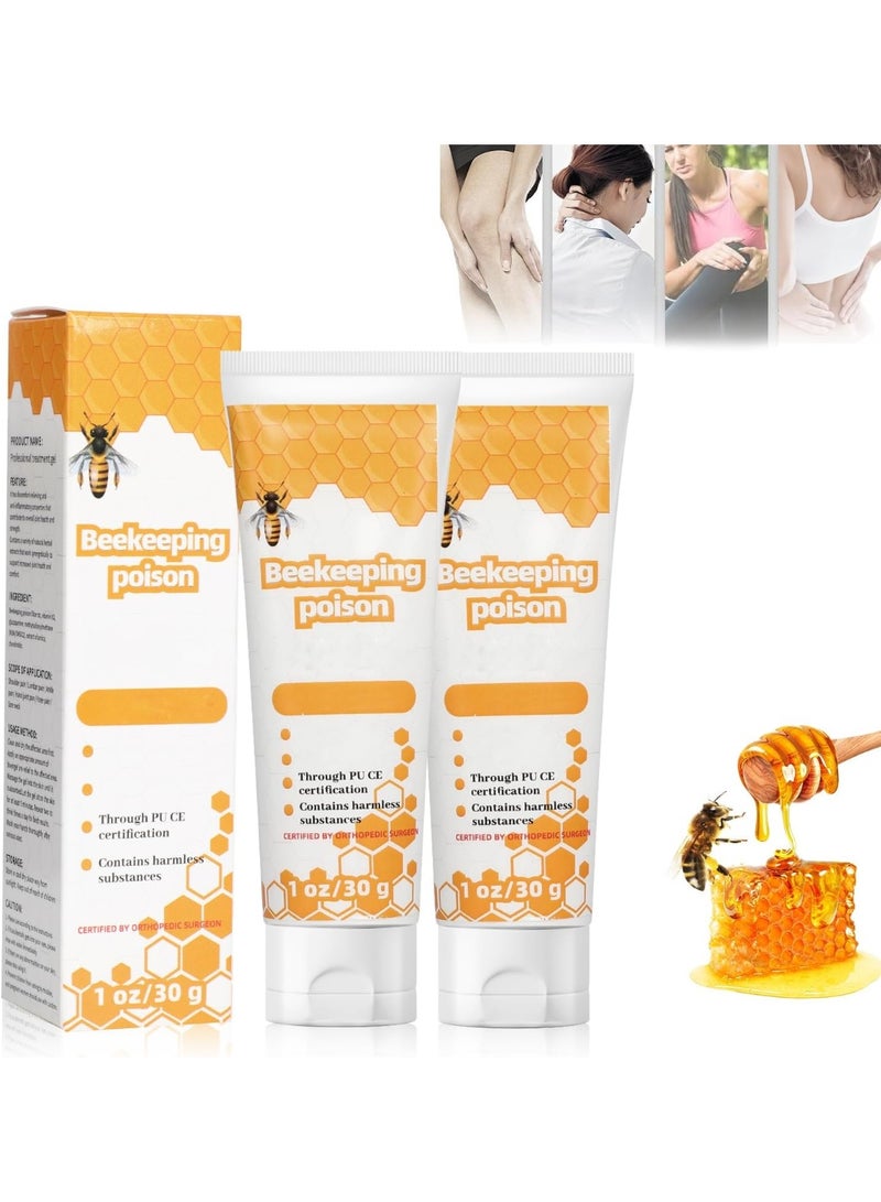 SYOSI 2 Pcs Bee Venom Gel, Natural Honey Bee Extract for Pain Relief – Advanced Joint and Bone Cream for Arthritis, Back, Neck, and Joint Discomfort, Soothing Relief for Hands and Feet - Image 1