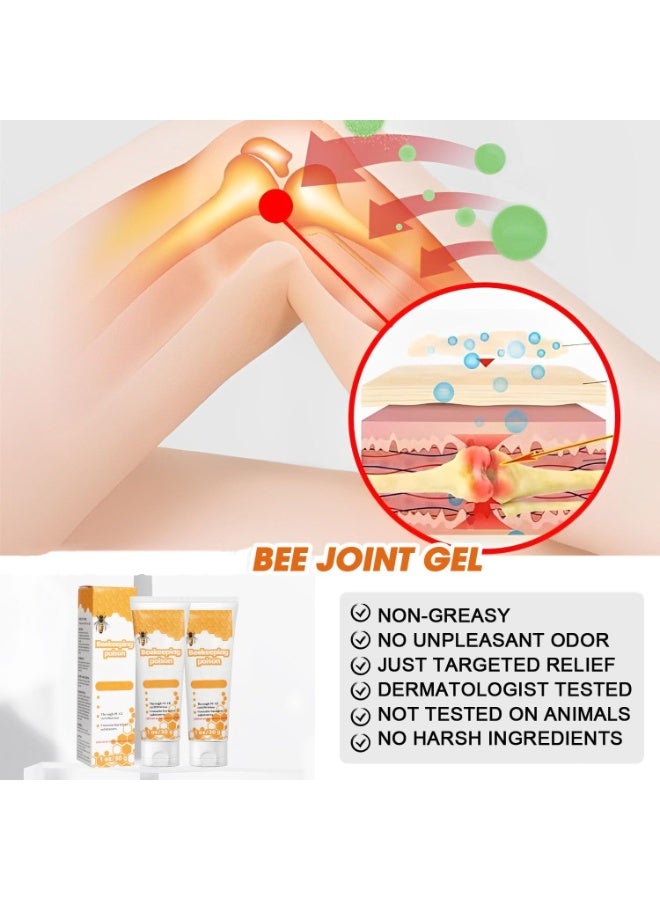SYOSI 2 Pcs Bee Venom Gel, Natural Honey Bee Extract for Pain Relief – Advanced Joint and Bone Cream for Arthritis, Back, Neck, and Joint Discomfort, Soothing Relief for Hands and Feet - Image 3
