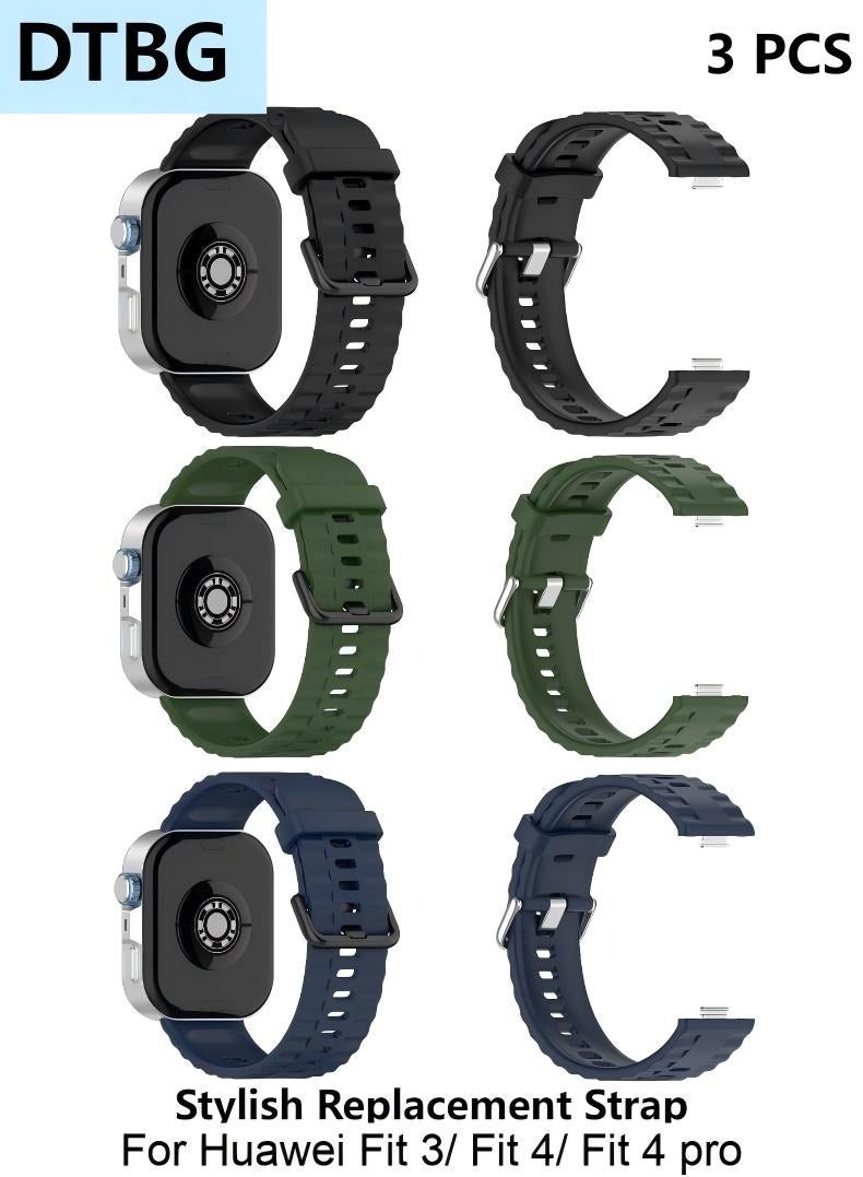 DTBG Soft Silicone Watch Straps, Suitable For Huawei Fit 3/ Fit 4/ Fit 4 pro , Waterproof, Breathable and Adjustable Sports Watch Straps  - Image 1