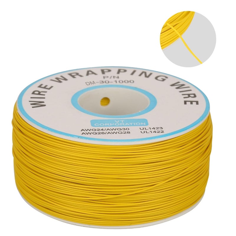 فرز الطلبات قبل الشحن كابل سلك نحاسي أحادي 30AWG 0.25 مم لاختبار الإلكترونيات (أصفر) - Image 2
