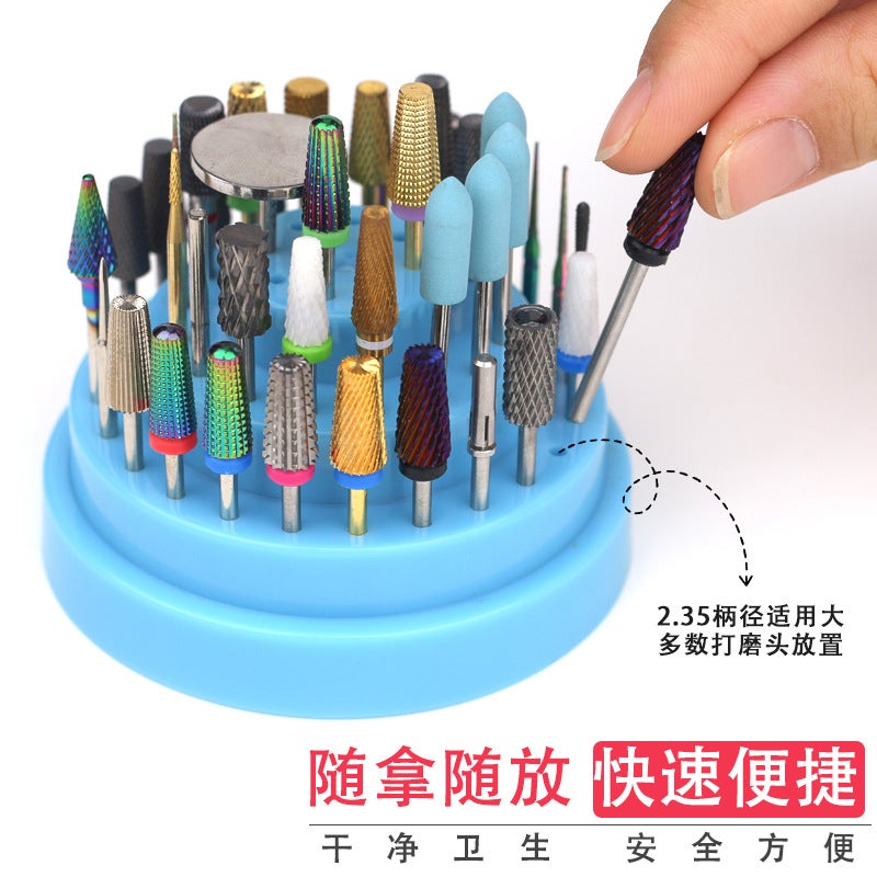 Nail Polishing Head Storage Box 48 Hole Polishing Head Jack Display Rack Nail Polishing Pen Head Display Box - Image 4