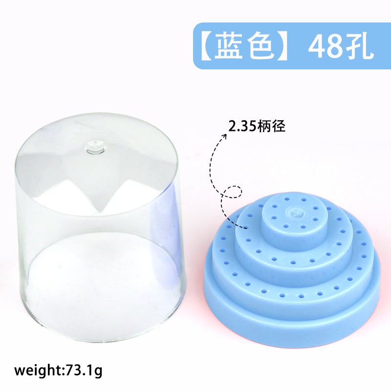 Nail Polishing Head Storage Box 48 Hole Polishing Head Jack Display Rack Nail Polishing Pen Head Display Box - Image 1