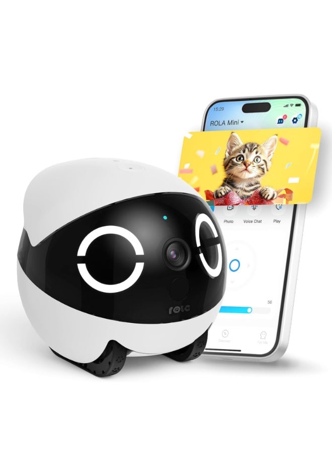 Enabot Mobile Robot Pet Camera, 2K Robot Pet Camera with App, Touch Call, 2-Way Audio, IR Night Vision, Motion and Video Detector - Image 1