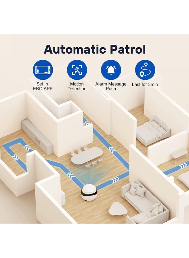 Enabot Mobile Robot Pet Camera, 2K Robot Pet Camera with App, Touch Call, 2-Way Audio, IR Night Vision, Motion and Video Detector - Image 5