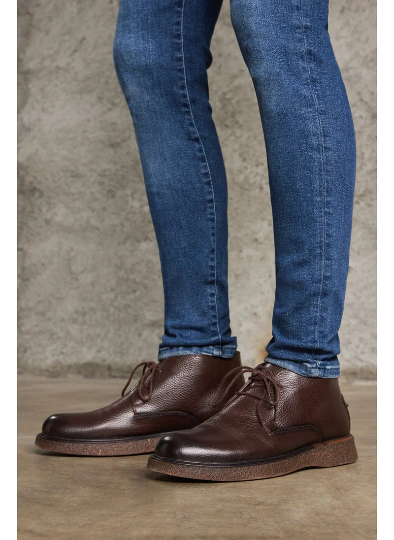 زيا , Men's Genuine Leather Boots 1331007Z3048 Brown