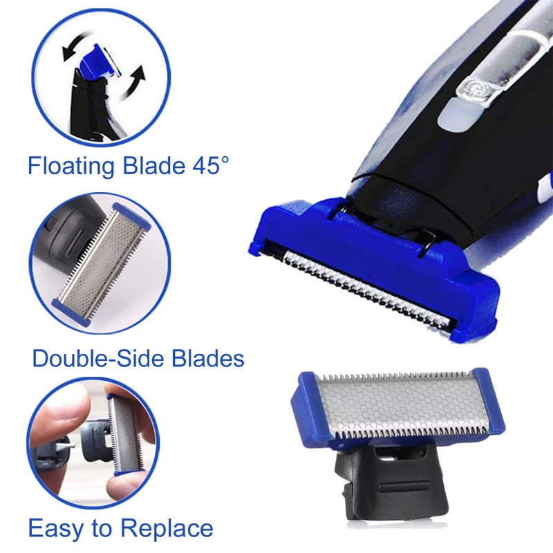 GOMINYUF 4 Pack Replacement Heads for Rechargeable Shaver Solo Trimmer Micro and Touches Replacement Cutter Head Include 2 Clean Brush - Image 4