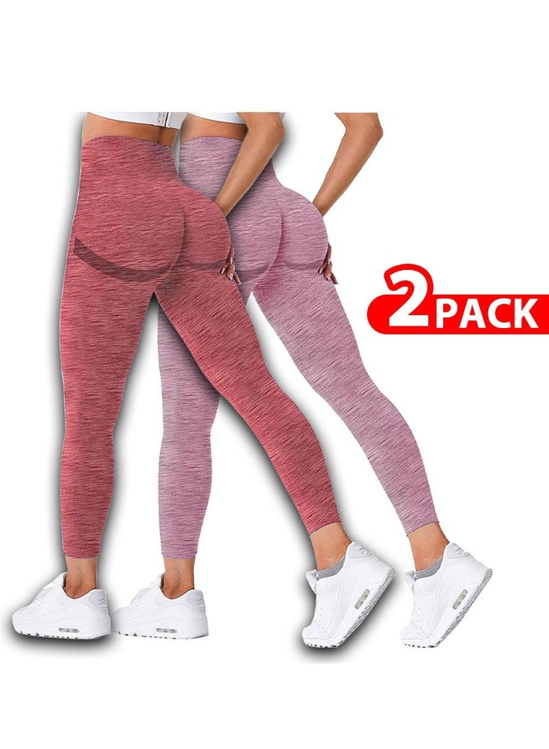 MARGOUN 2 Pack Of Women Seamless Legging Tummy Control High Waist Workout Gym Yoga Pants Xlarge Multicolour - Image 1