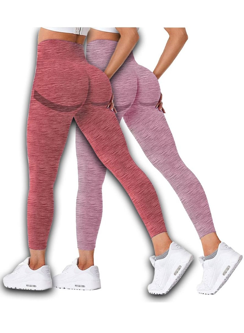 MARGOUN 2 Pack Of Women Seamless Legging Tummy Control High Waist Workout Gym Yoga Pants Xlarge Multicolour - Image 2